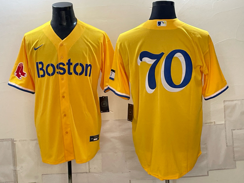 Men Boston Red Sox #70 yellow 2026 Nike MLB Jerseys 0915003->boston red sox->MLB Jersey